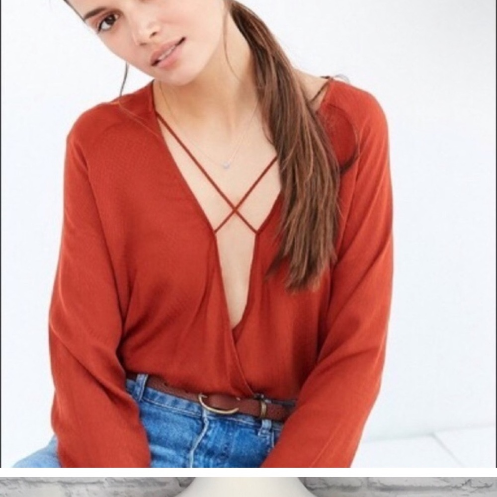 Urban outfitters criss cross top in burnt orange, size M